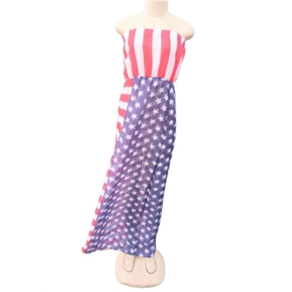 Stars And Stripes Maxi Tube Dress M - Picture 9 of 9